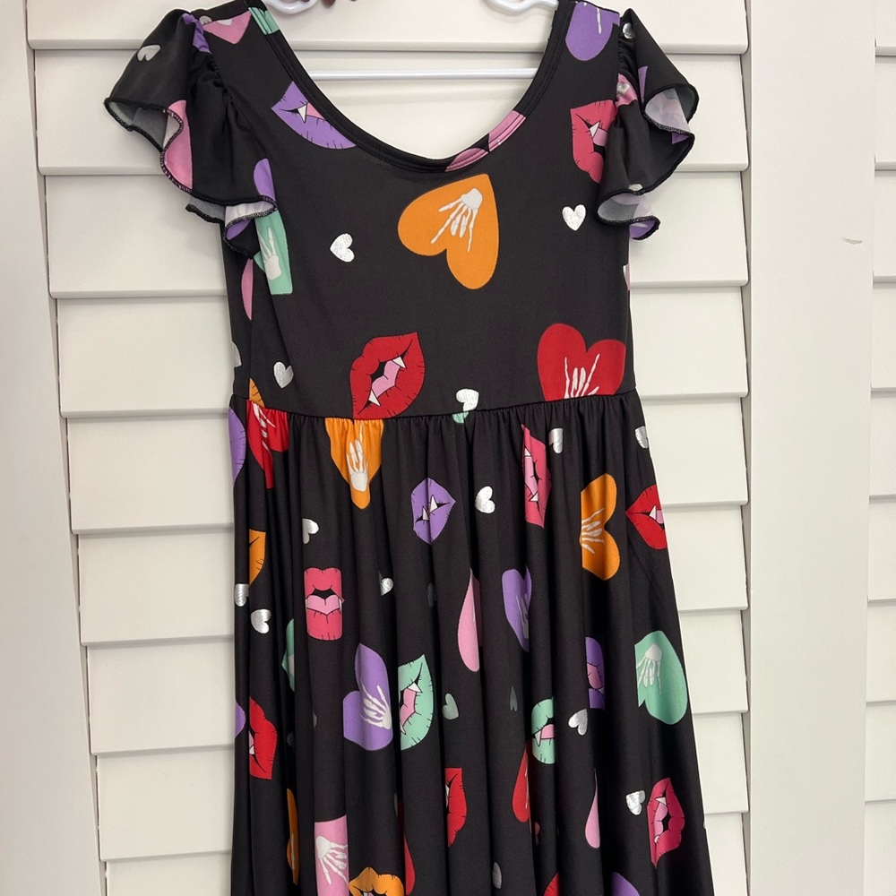 Dot Dot Smile Gray and Pink Kids Casual Dress